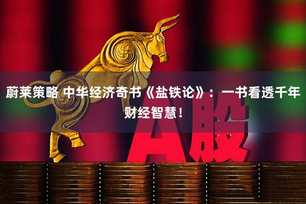 蔚莱策略 中华经济奇书《盐铁论》：一书看透千年财经智慧！